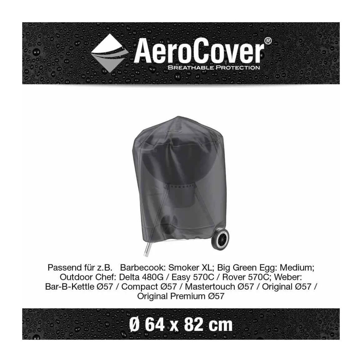 AeroCover Schutzhülle für Grillgeräte Durchmesser 57 cm anthrazit