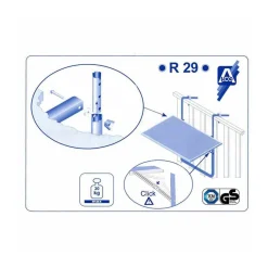 ALCO Balkonhängetisch 100 x 50 cm anthrazit