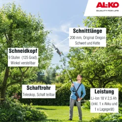 AL-KO Akku-Hochentaster 18 V CSA 1820 inkl Akku