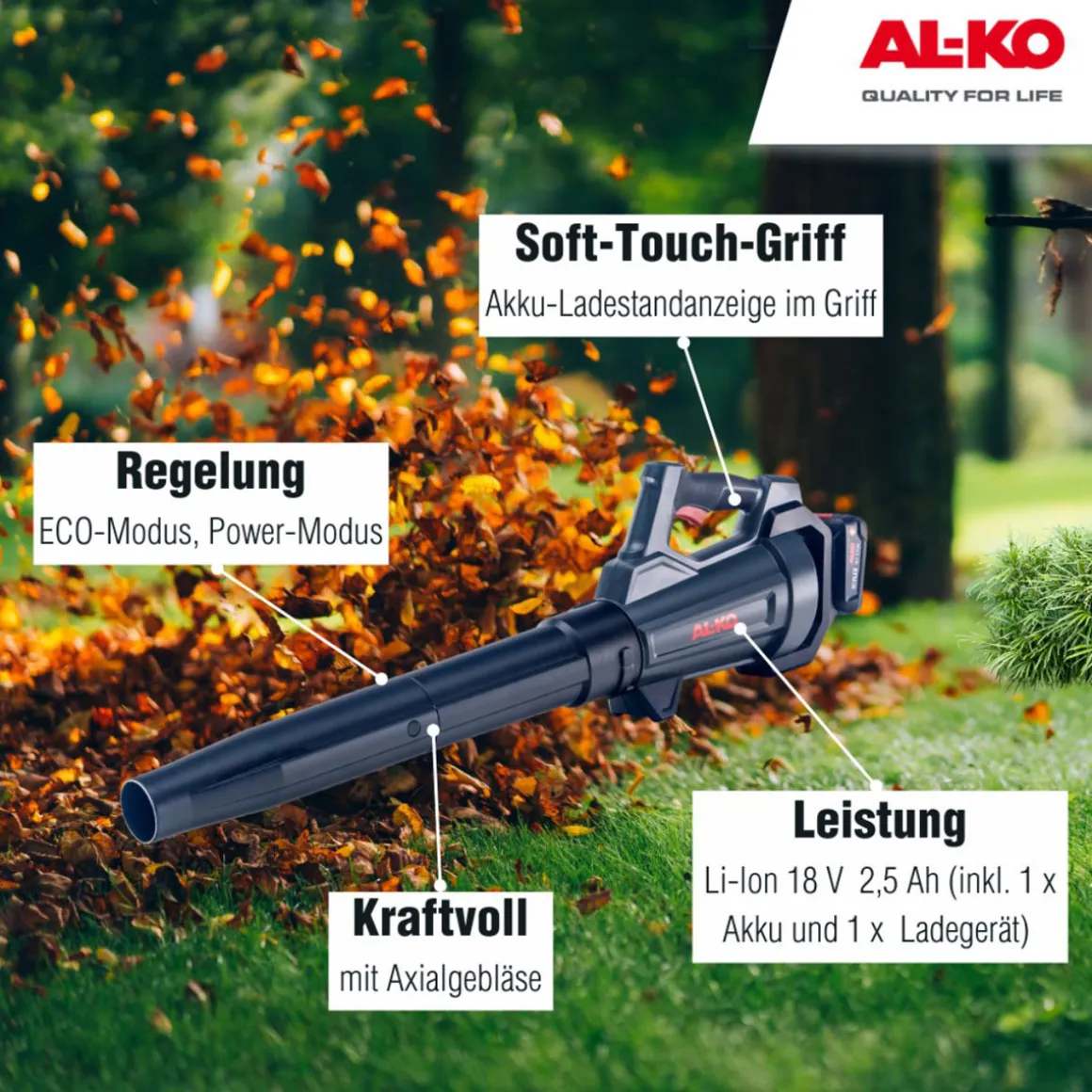 AL-KO Akku-Laubbläser 18 V LB 1860 inkl Akku