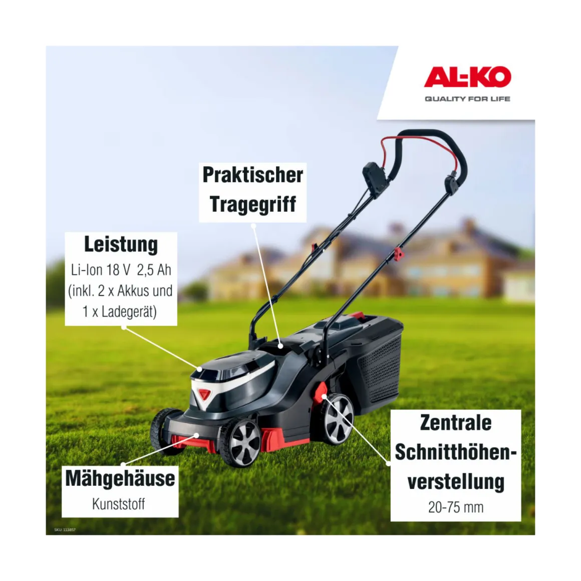 AL-KO Akku-Rasenmäher 3.22 Li Easy