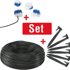 AL-KO Verlegeset XL 2x 150 m Schleifendraht 3 x 90 Nägel 10 Kabelverbinder