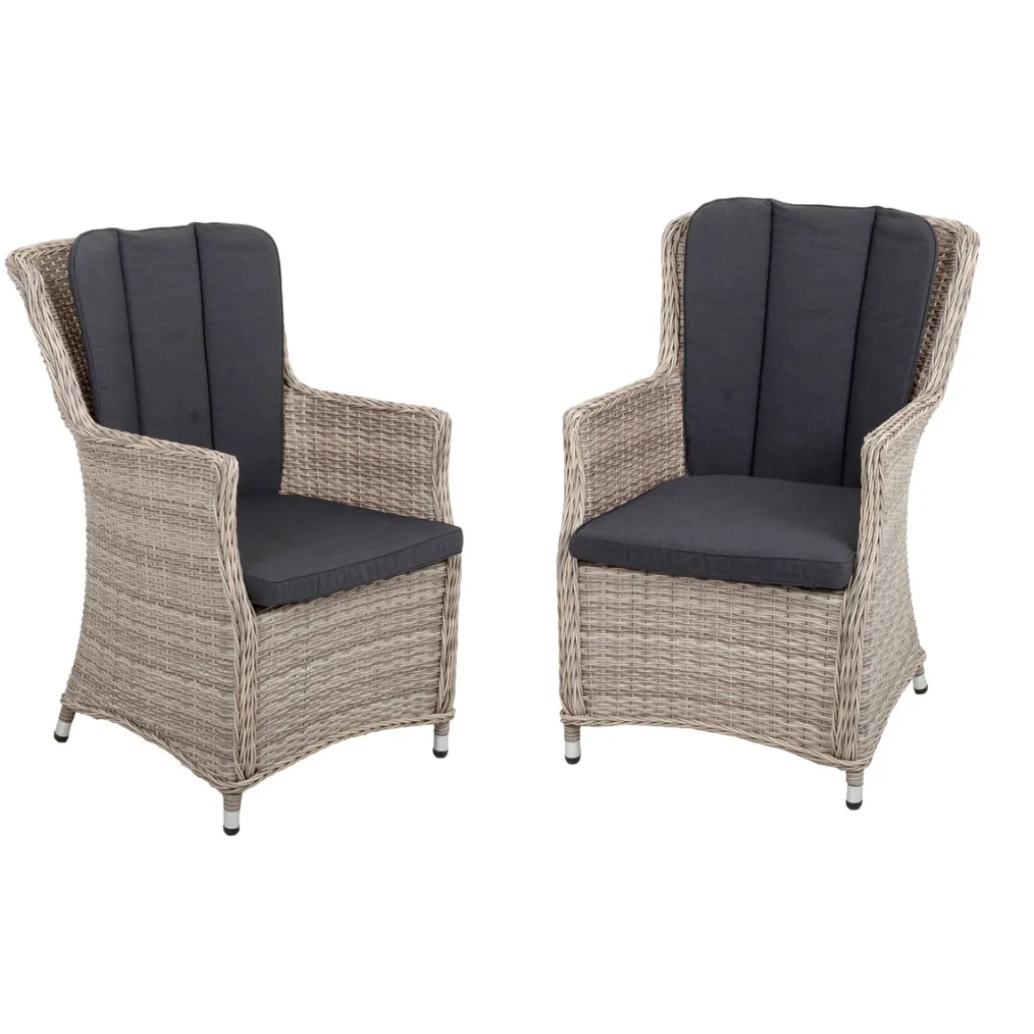 Armsessel Dijon mit geschwungener Rückenlehne 2er Set