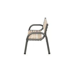 Bank „Park“ 3-Sitzer, 77x150x84 cm, anthrazit, Flächen aus Kiefernholz