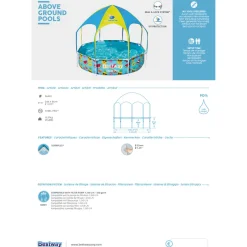 Bestway Stahlwandpool Splash-in-Shade mit Sonnendach 244 x 51 cm bunt