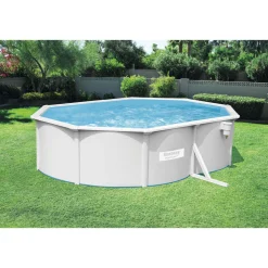 Bestway Stahlwandpool-Set Hydrium oval grau 500 x 120 x 360 cm