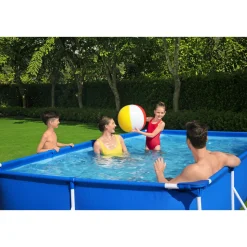 Bestway Steel Pro Frame Pool-Set mit Filterpumpe 400 x 211 x 81 cm blau eckig