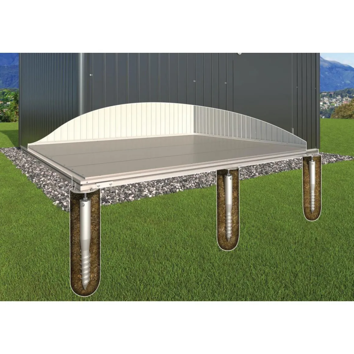 Biohort Erdschrauben-Fundament für Europa 5 und 6