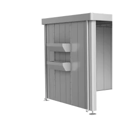 Biohort FloraBoard zu Seitendach Gerätehaus Neo silber-metallic