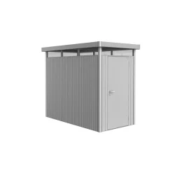 Biohort Gerätehaus HighLine Größe HS silber-metallic Standardtür für Einbau in kurzer Seite