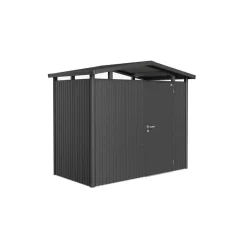 Biohort Gerätehaus Panorama Größe P1 Dunkelgrau-Metallic Standardtür