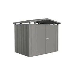 Biohort Gerätehaus Panorama Größe P2 Quarzgrau-Metallic Doppeltür