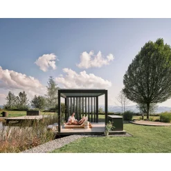 Biohort Lamellenseitenwand Gr. 4m dunkelgrau-metallic