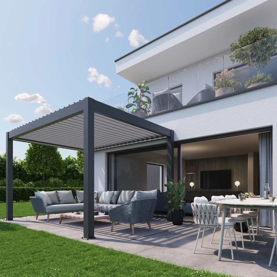 Biohort Pergola Gr. 3,5 x 3,5 dunkelgrau-metallic