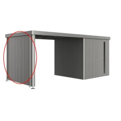 Biohort Seitenwand für Seitendach zu Gerätehaus Neo Gr. 2A/2B/2C/2D quargrau-metallic