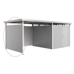 Biohort Seitenwand für Seitendach zu Gerätehaus HighLine H4 silber-metallic