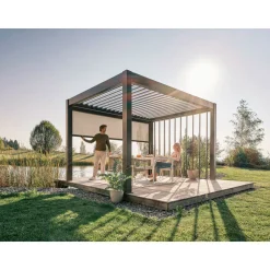 Biohort Sonnenschutzrollo Gr. 3,5 m quarzgrau-metallic