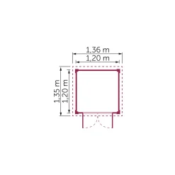 Blockbohlenhaus Wuppertal 120 x 120 cm