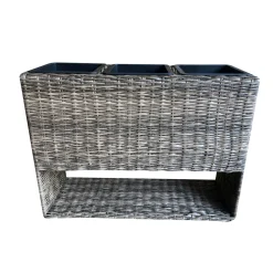 Blumenkasten mit 3 Pflanztöpfen Anisbraun