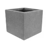 Blumenkasten Sandstone mit Ablaufloch eckig grau 43 x 41 cm