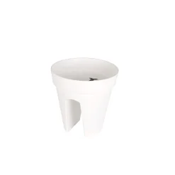 Blumentopf Capri Balkon rund weiß