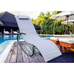 Chillroi Schaukelgartenstuhl grau Gartenliege Liegestuhl Sonnenliege