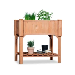 Coemo Hochbeet Kräuterbeet mit Pflanzfolie 120 x 40 x 90 cm