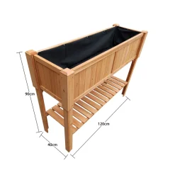 Coemo Hochbeet Kräuterbeet mit Pflanzfolie 120 x 40 x 90 cm