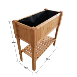 Coemo Hochbeet Kräuterbeet mit Pflanzfolie 90 x 40 x 90 cm