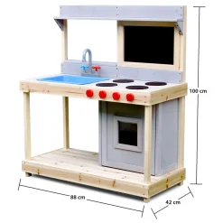 Coemo Spielküche Noah Outdoor Matschküche mit Kreidetafel