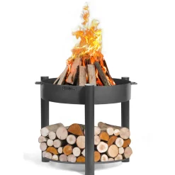 CookKing Feuerschale Montana 80 hoch inkl. Holzlager 88x80cm Schwarz