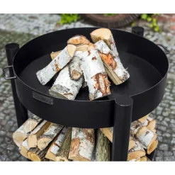 CookKing Feuerschale Montana 80 hoch inkl. Holzlager 88x80cm Schwarz