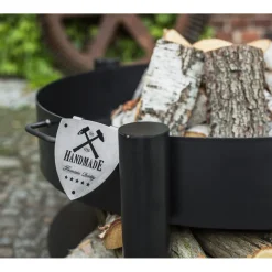 CookKing Feuerschale Montana 60 inkl. Holzlager 68x45cm Schwarz