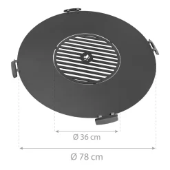 CookKing Grillplatte mit Grillrost 78cm Schwarz