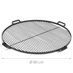 CookKing Grillrost 80 inkl. 4 Griffen 80cm Schwarz