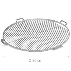 CookKing Grillrost 80 inkl. 4 Griffen 80cm Silber