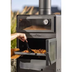 CookKing Terrassenofen Vento Plus inkl. Pizzaofen 50x50x150cm Schwarz