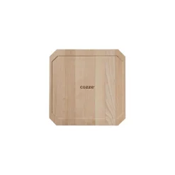 COZZE Steakpfanne gusseiserne Pfanne mit Servierbrett 33 x 33 cm wendbare mit glattern/gerilltem Boden