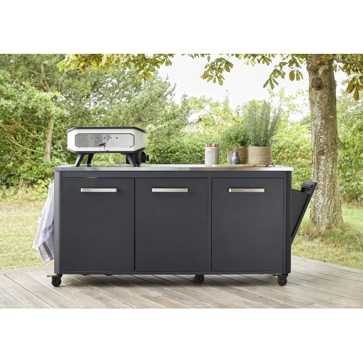 COZZE Pizzaofen Elektro 230V mit Tür und Pizzastein 2200 W