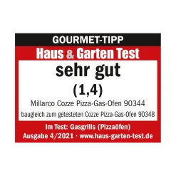 COZZE Pizzaofen Gas mit Thermometer und Pizzastein