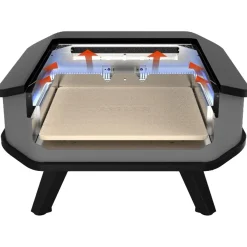 COZZE Pizzaofen Gas mit Thermometer und Pizzastein