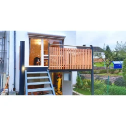 Designbalkon Small mit Lamellengeländer 288 x 200 x 290 cm