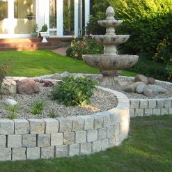 Diephaus Mauerstein Cup-Mini Muschelkalk 15 x 16,5 x 15 cm