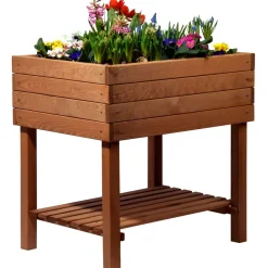 dobar Breites Hochbeet 80 x 80 x 58 cm braun