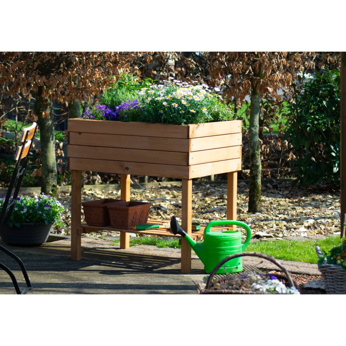 dobar Breites Hochbeet 80 x 80 x 58 cm braun