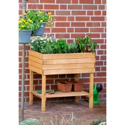 dobar Breites Hochbeet 80 x 80 x 58 cm braun