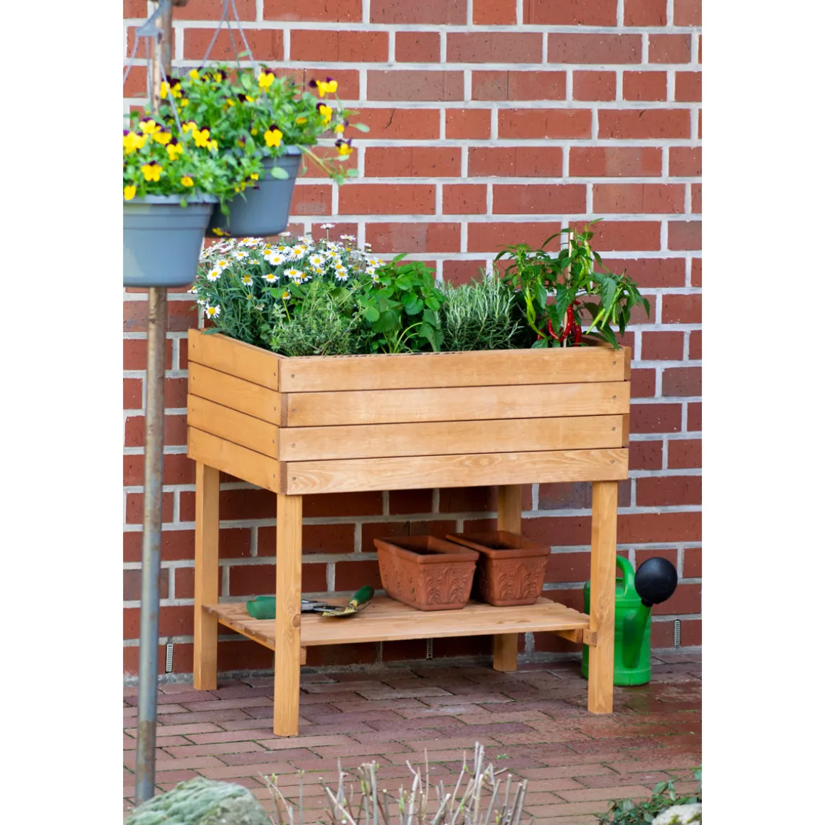 dobar Breites Hochbeet 80 x 80 x 58 cm braun