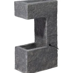 dobar Design-Gartenbrunnen mit Pflanzkasten 20,5 x 70 x 39 cm grau