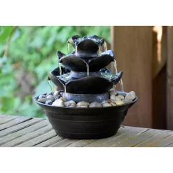 dobar Design-Zimmerbrunnen 22,2 x 20,6 x 22,2 cm schwarz