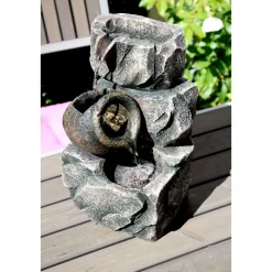 dobar Design-Zimmerbrunnen 16,2 x 27 x 17,2 cm grau